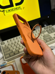 Henks Leather Case with Stand Cosmic Orange 17 Pro Max