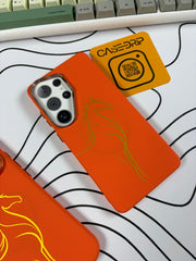 Luxo Orange Horse Design Carbon MagSafe Case