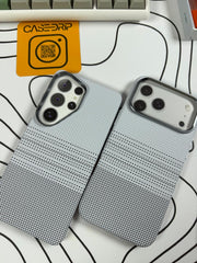 Luxo White Silver Sunset Carbon MagSafe Cases