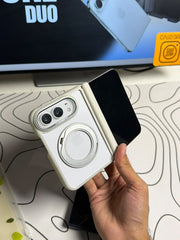 J Case Matt MagSafe Case with Hinge Protection and Stand for Iphone Duo