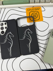 Luxo Black Horse Design Carbon MagSafe Cases