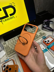 Henks Leather Case with Stand Cosmic Orange 17 Pro Max