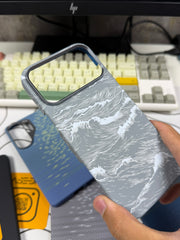 White waves carbon MagSafe case 17 pro max