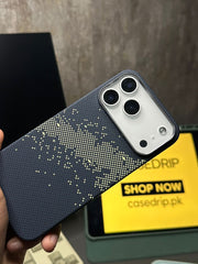 Blue Dotted Pattern Carbon Case Same as Pita** 17 Pro Max