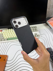 Luxo Black Carbon Pattern MagSafe Cases
