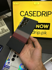 Luxo Horizontal Line Pattern Carbon Case S24/25 Ultra