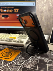 Black Matt Magsafe Stand Case 17 Pro Max