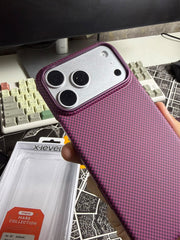 X level Mars Collection Carbon MagSafe Case 18 Pro Max Burgundy Color