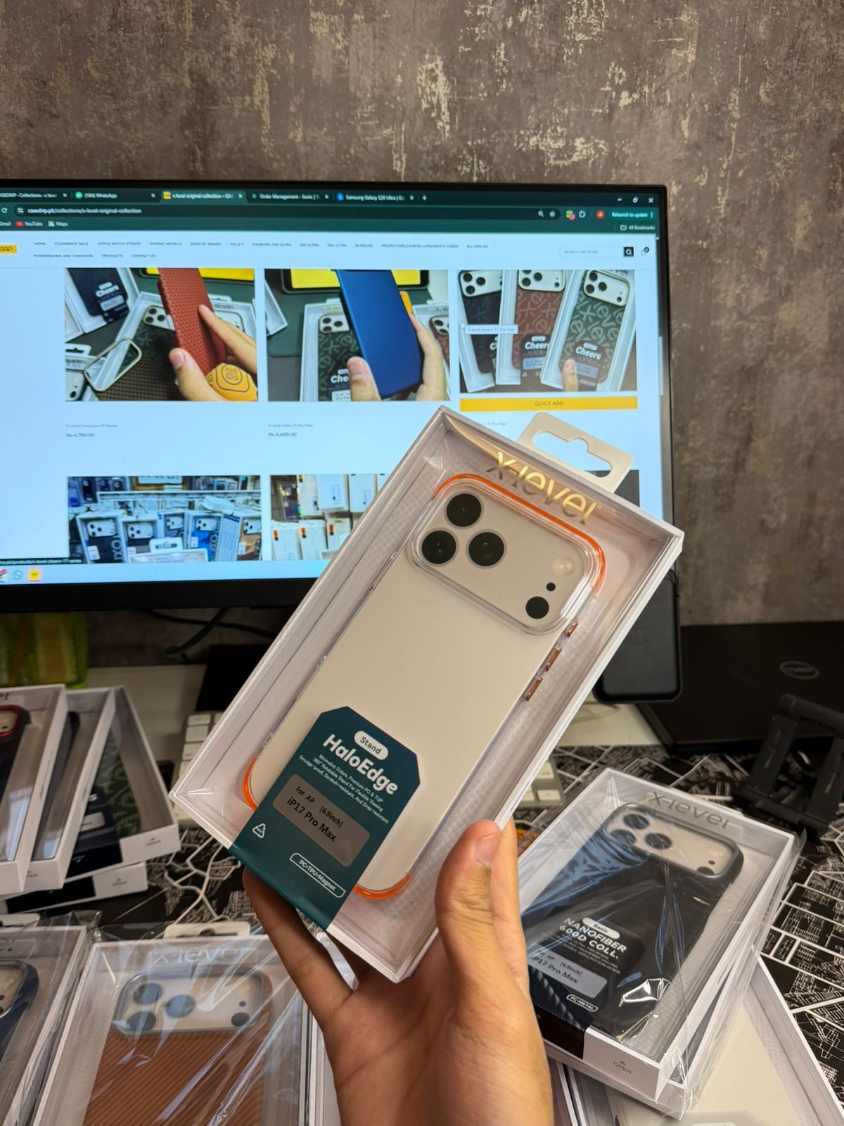 X level Halo Edge Clear Case Cosmic Orange 17 Pro Max