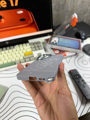 Luxo Grey White Stars Carbon MagSafe Cases