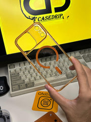 Kuvete Cosmic Orange Clear Magsafe Case 17 Series (Non Yellowing)