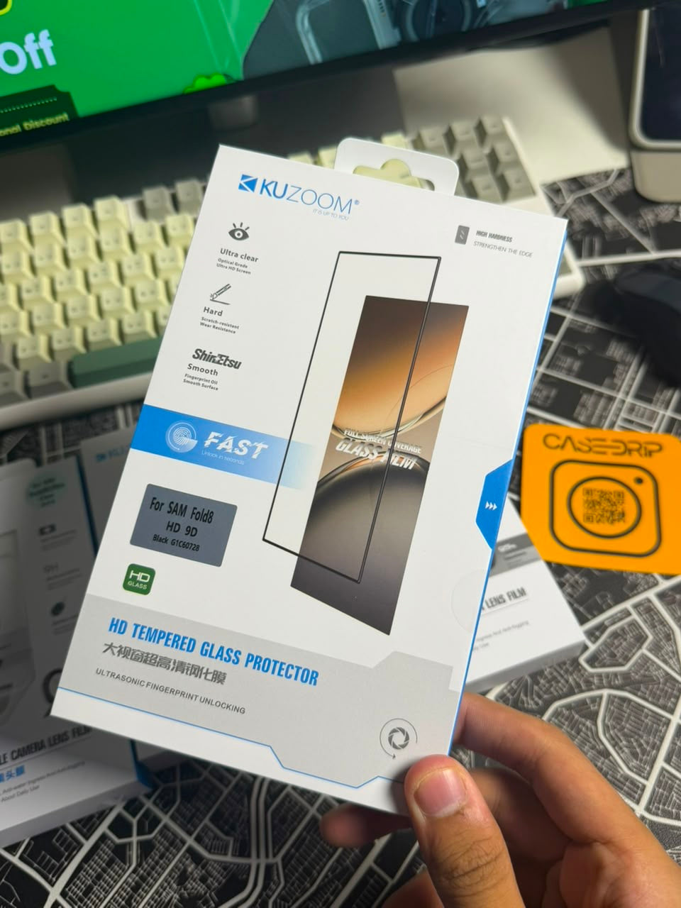 Kuzoom Clear/Privacy Glass Protector Samsung Galaxy Fold 8