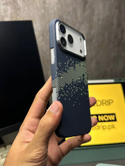 Blue Dotted Pattern Carbon Case Same as Pita** 17 Pro Max