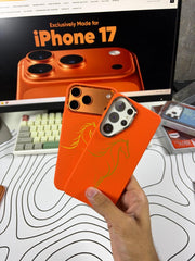Luxo Orange Horse Design Carbon MagSafe Case