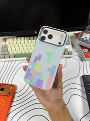 Luxo White Block Pattern Design Carbon Magsafe Cases