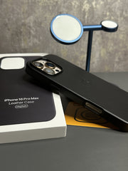 Black Apple leather case with animation 16 series