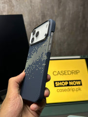 Blue Dotted Pattern Carbon Case Same as Pita** 17 Pro Max