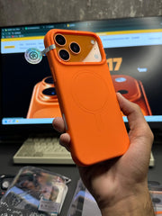 Youngkit Leather Magsafe Case Cosmic Orange 17 Pro Max