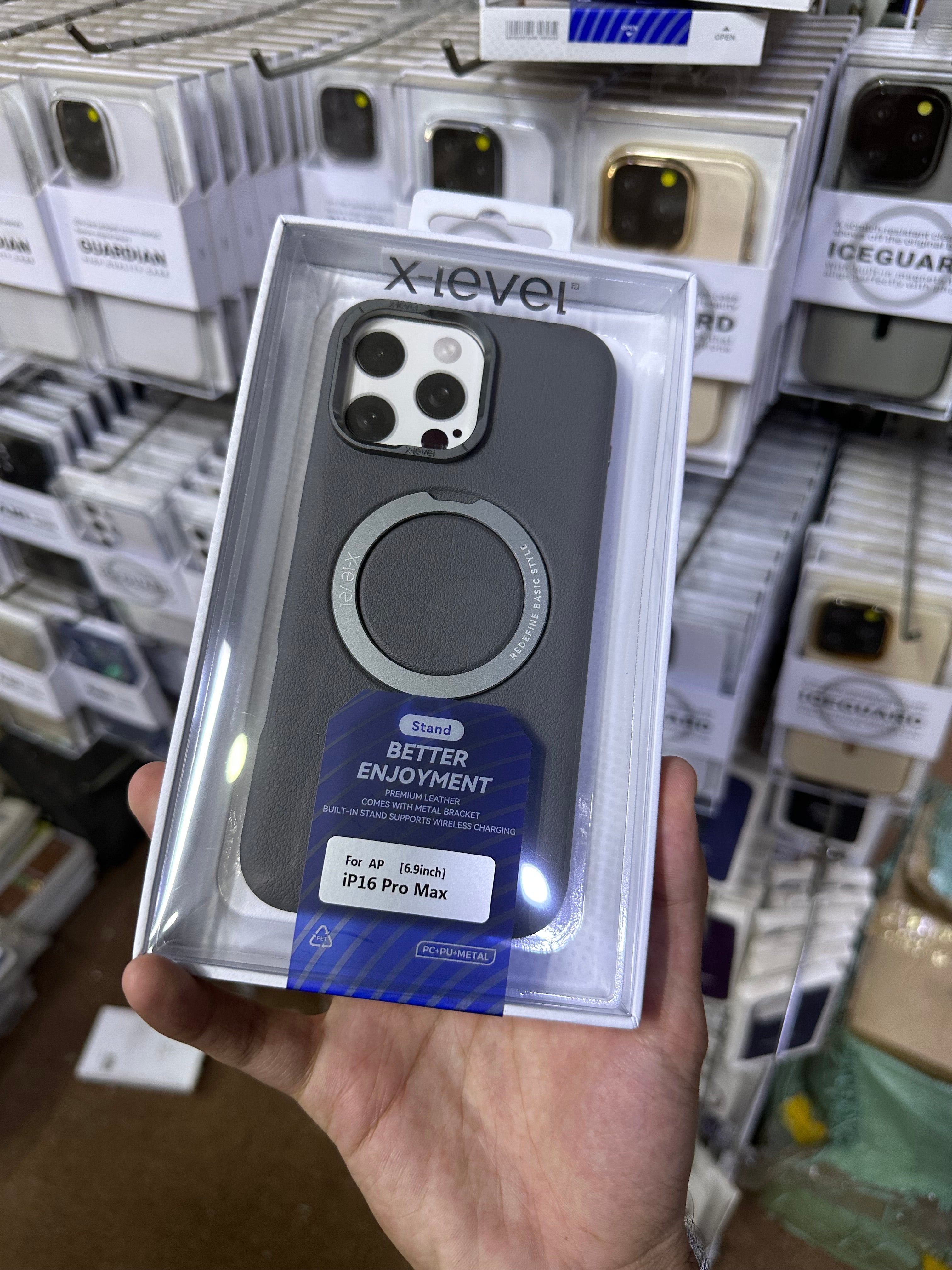 X level leather with stand