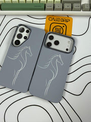 Luxo Silver Horse Design Carbon Magsafe Cases
