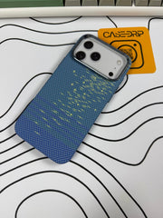 Luxo Light Blue Stars Carbon Magsafe Cases 17 Pro Max