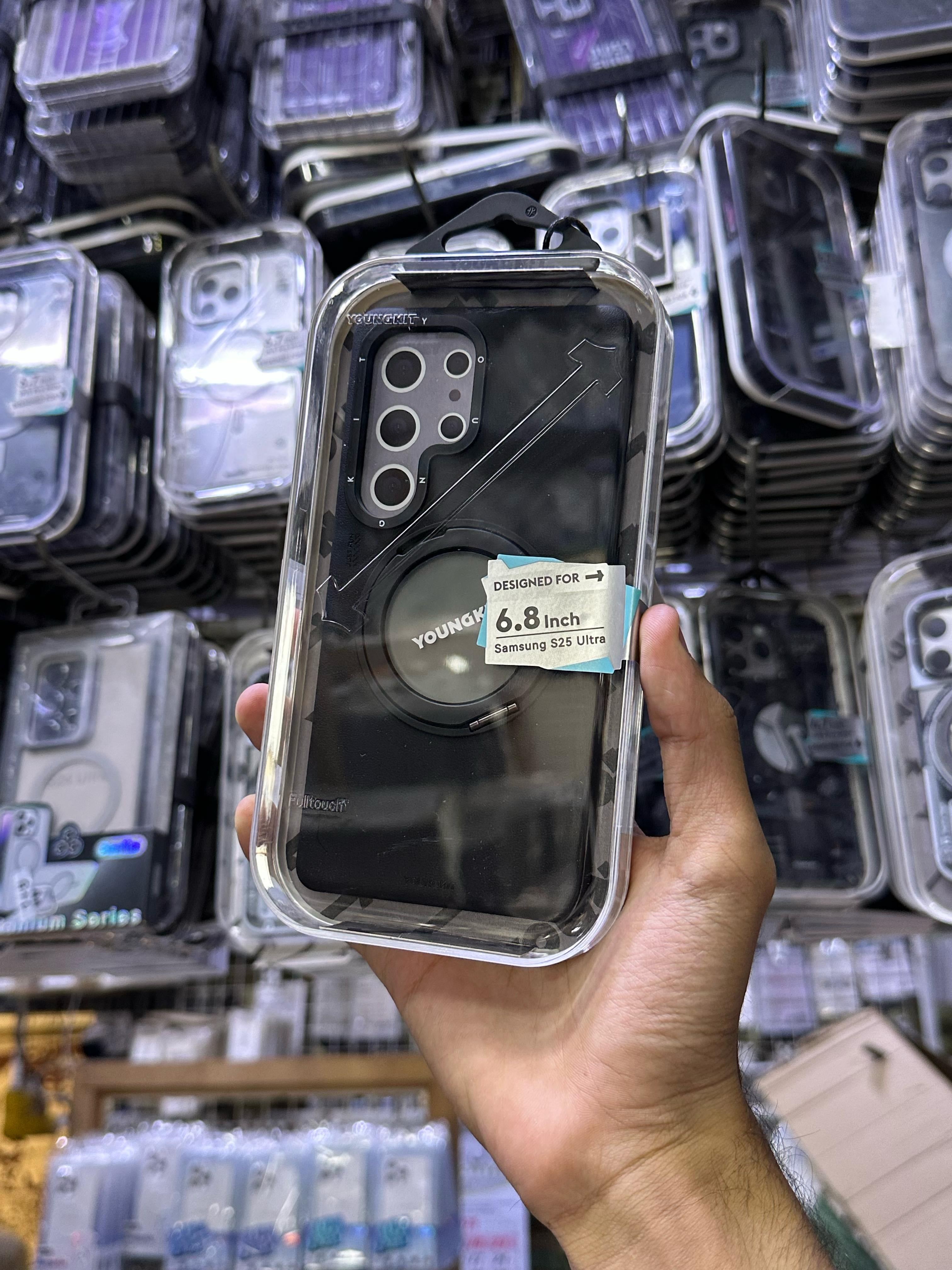 Youngkit Leather Stand Case S25 Ultra