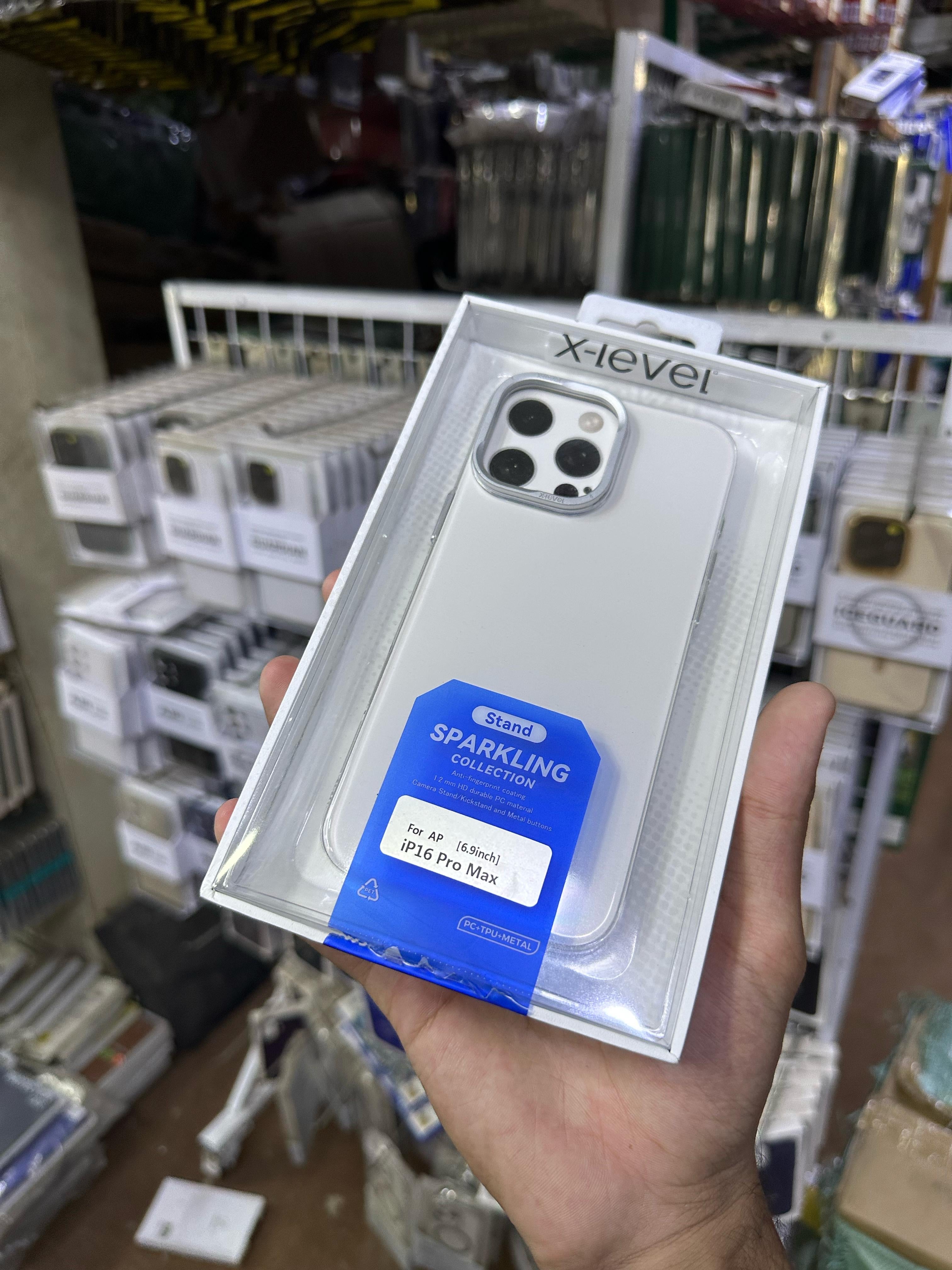 X level Slim Clear Cases with Stand 16 pro max