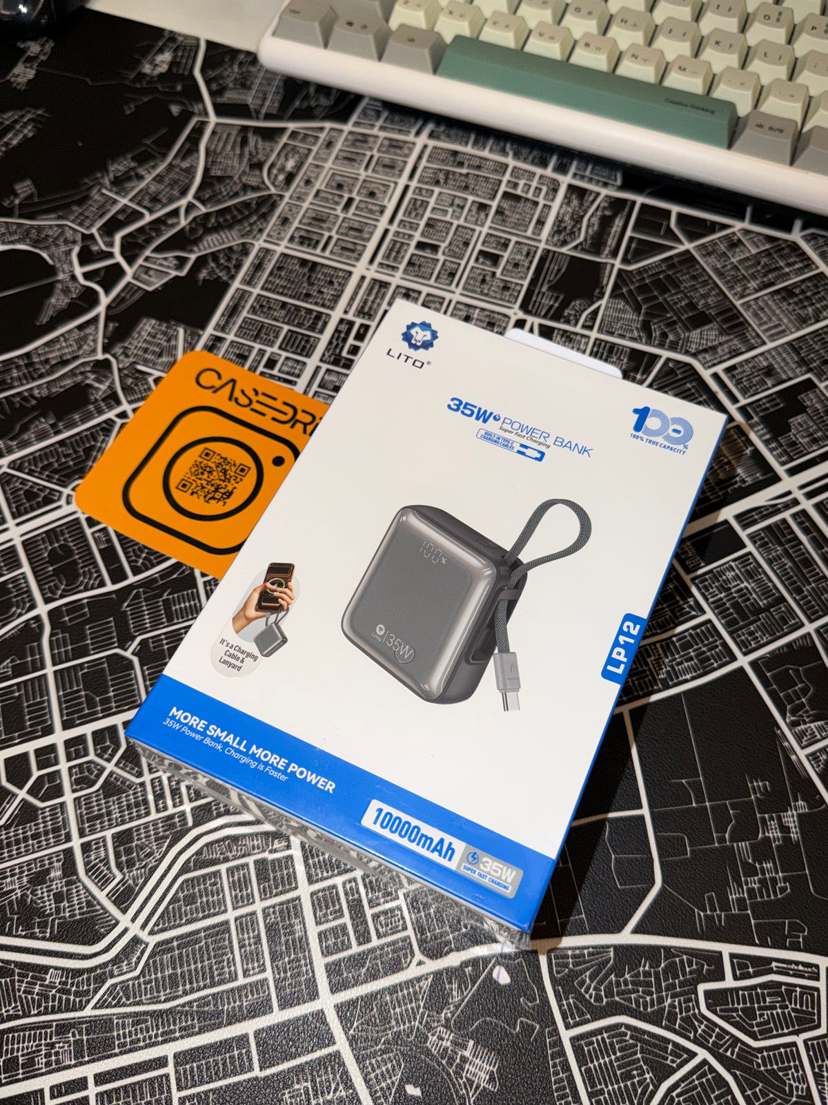 Lito 35W 10,000 Mah Fast Charging Powerbank With Retractable Cable