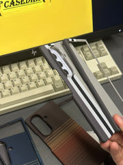 Luxo Carbon Case Grey Black Design Fold 7 With MagSafe