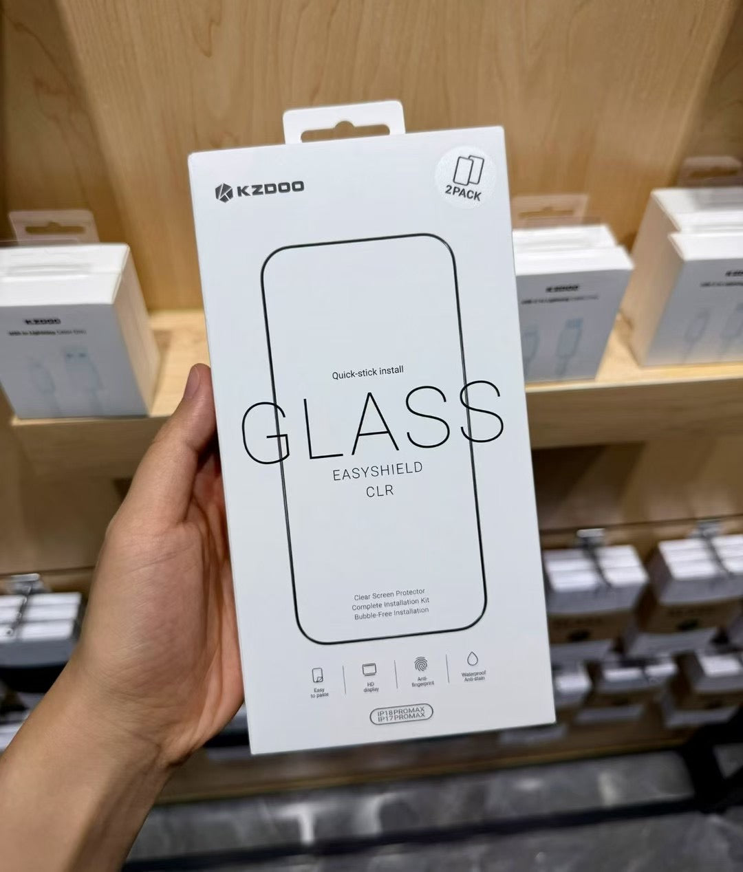 KZDOO HD Clear Sapphire Tempered Glass Pack of 2 With Installation Kit 17/18 Pro Max