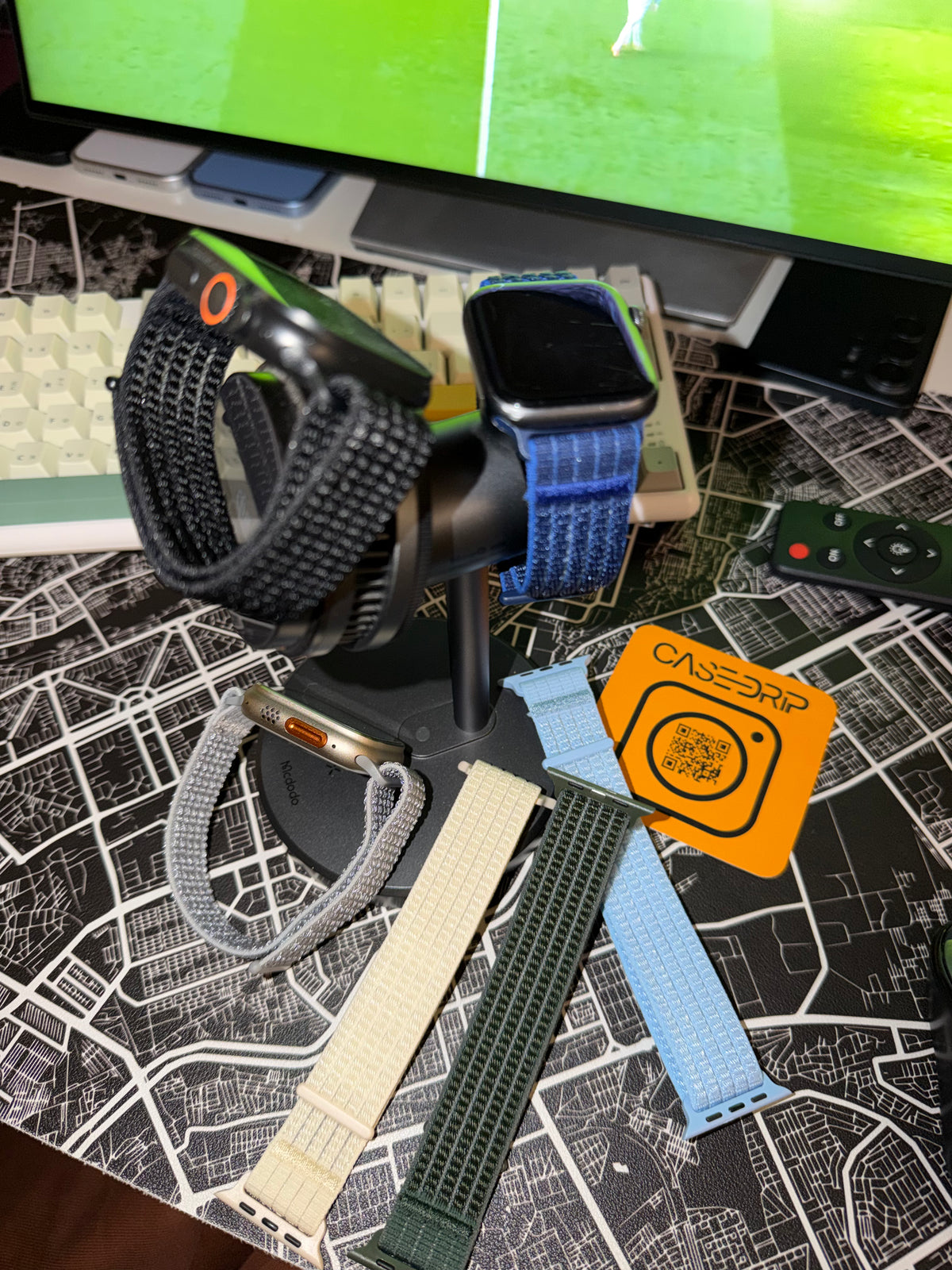 Nylon stick on light weight apple watch straps for daily use