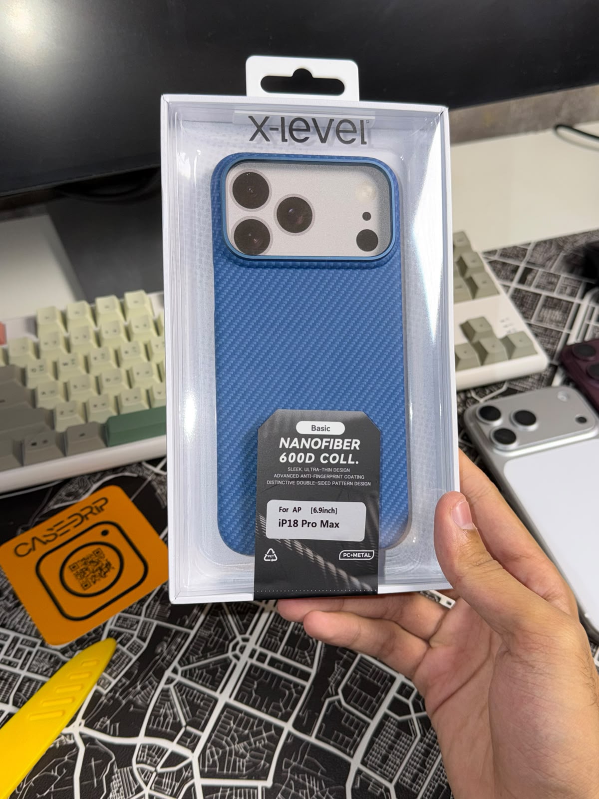 X level Nano Fiber light blue 600D Carbon Case 17/18 Series