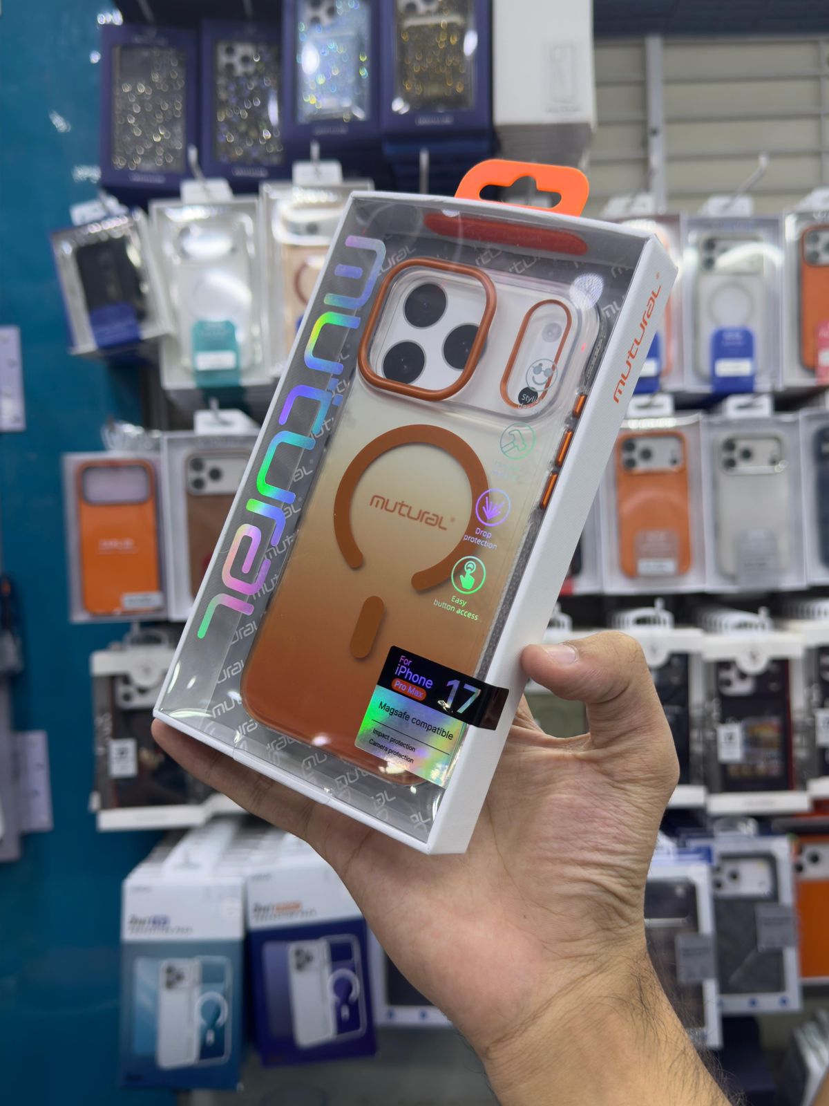 Mutural Dual Color Matt Magsafe Case Cosmic Orange 17 Pro Max