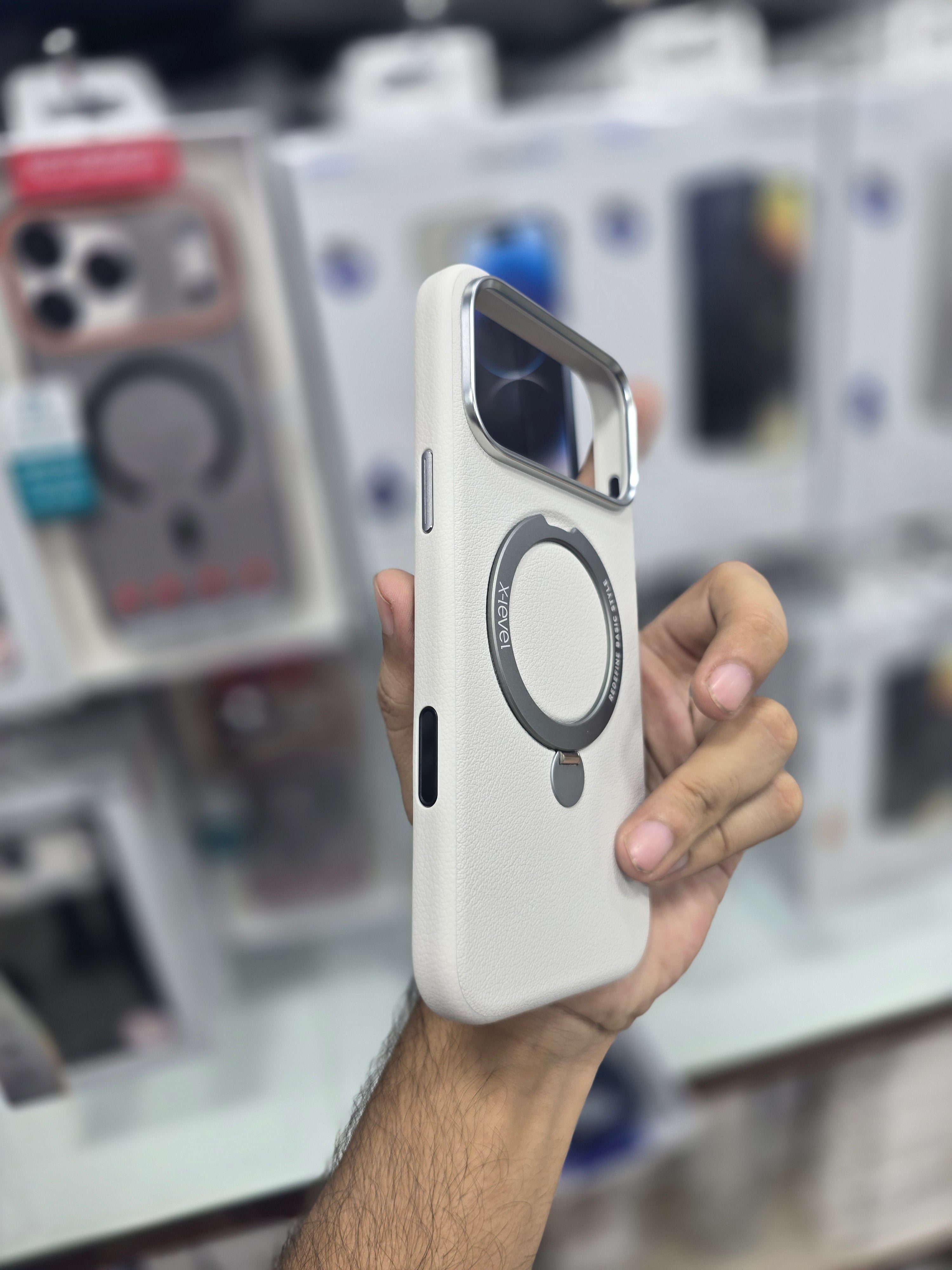 X level Leather Case with Stand 17 Pro Max