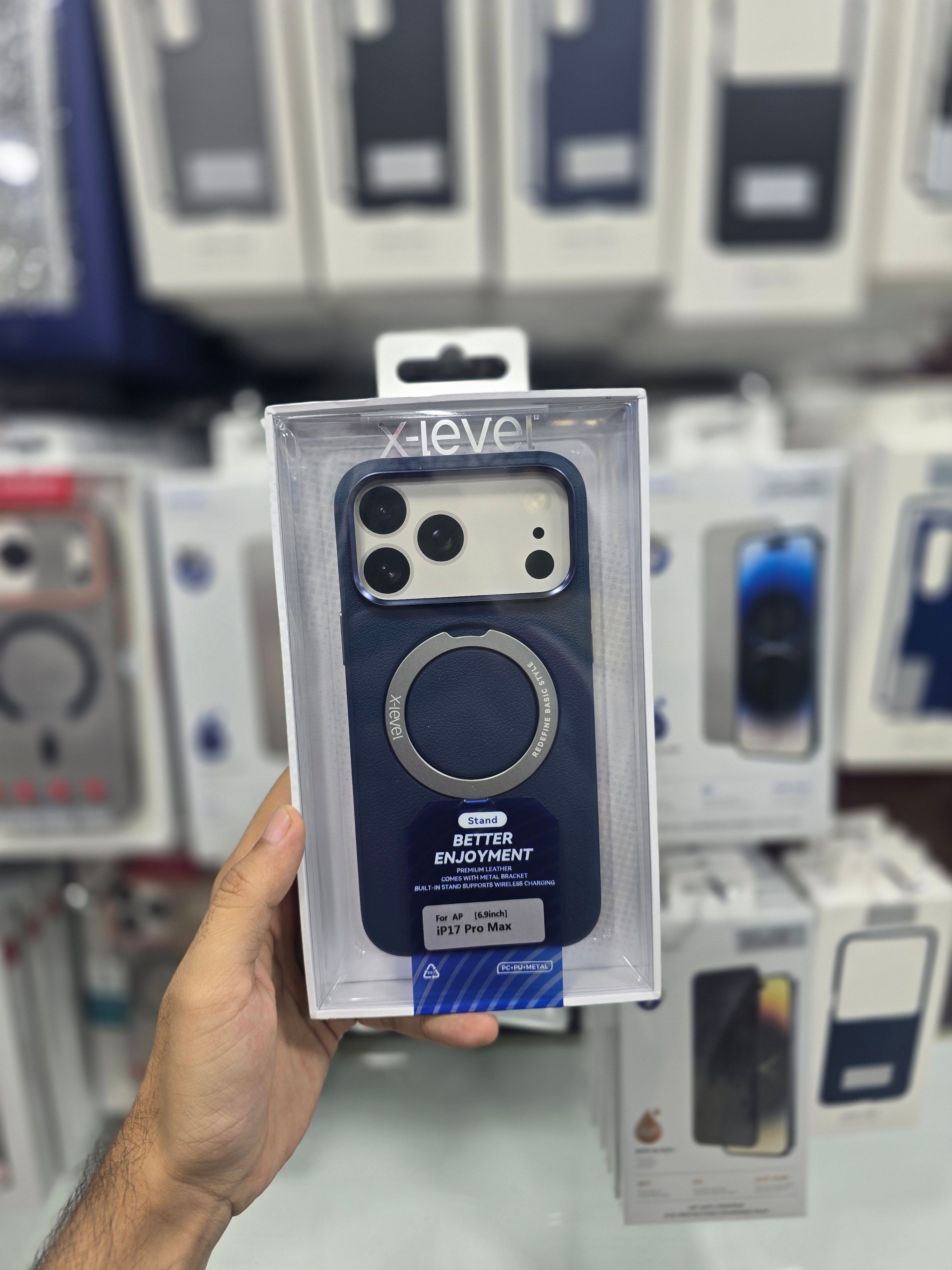 X level Leather Case with Stand 17 Pro Max