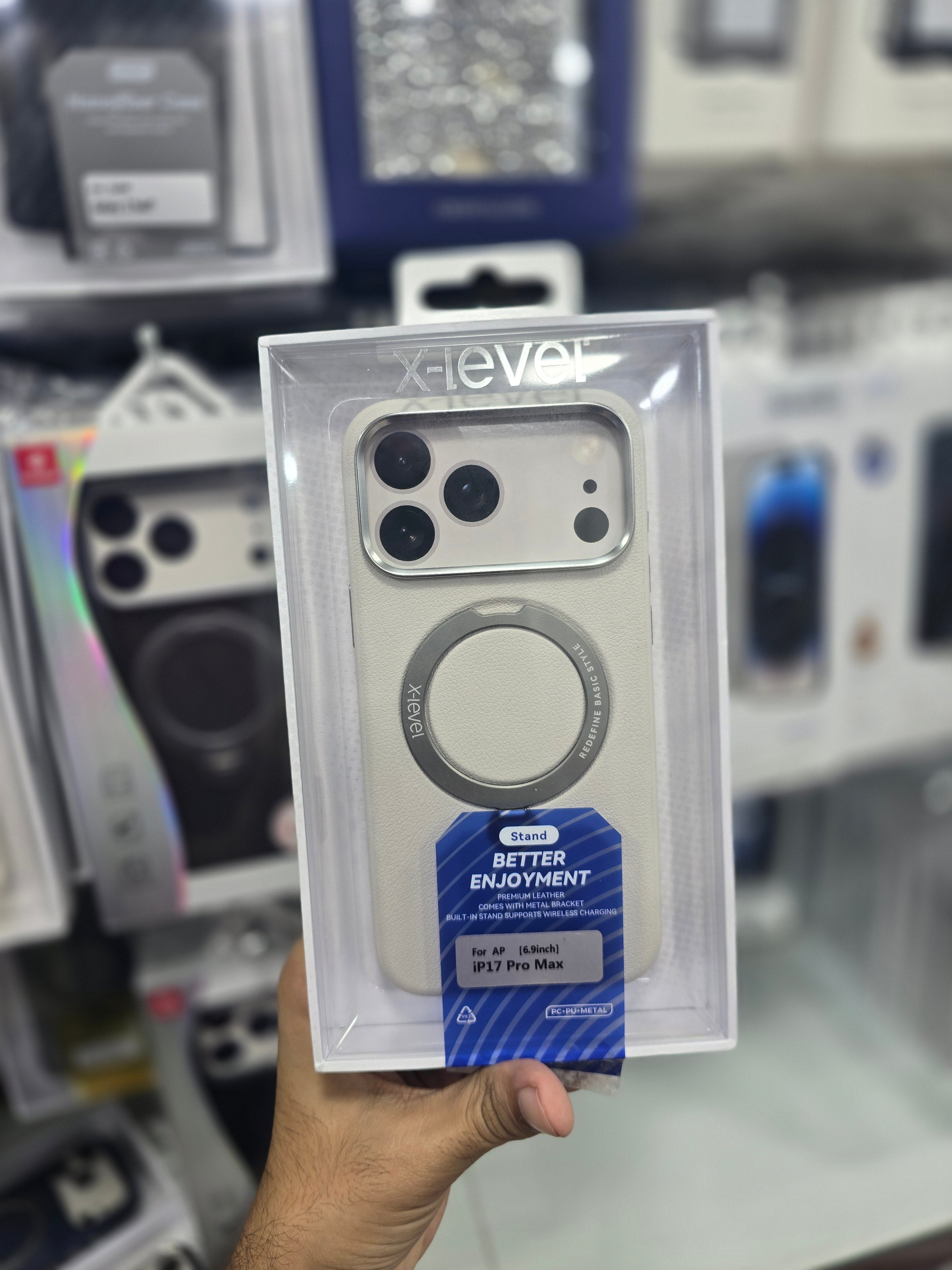 X level Leather Case with Stand 17 Pro Max
