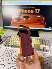 Orange Dotted Carbon MagSafe Case Same as Pita** 17 Pro Max