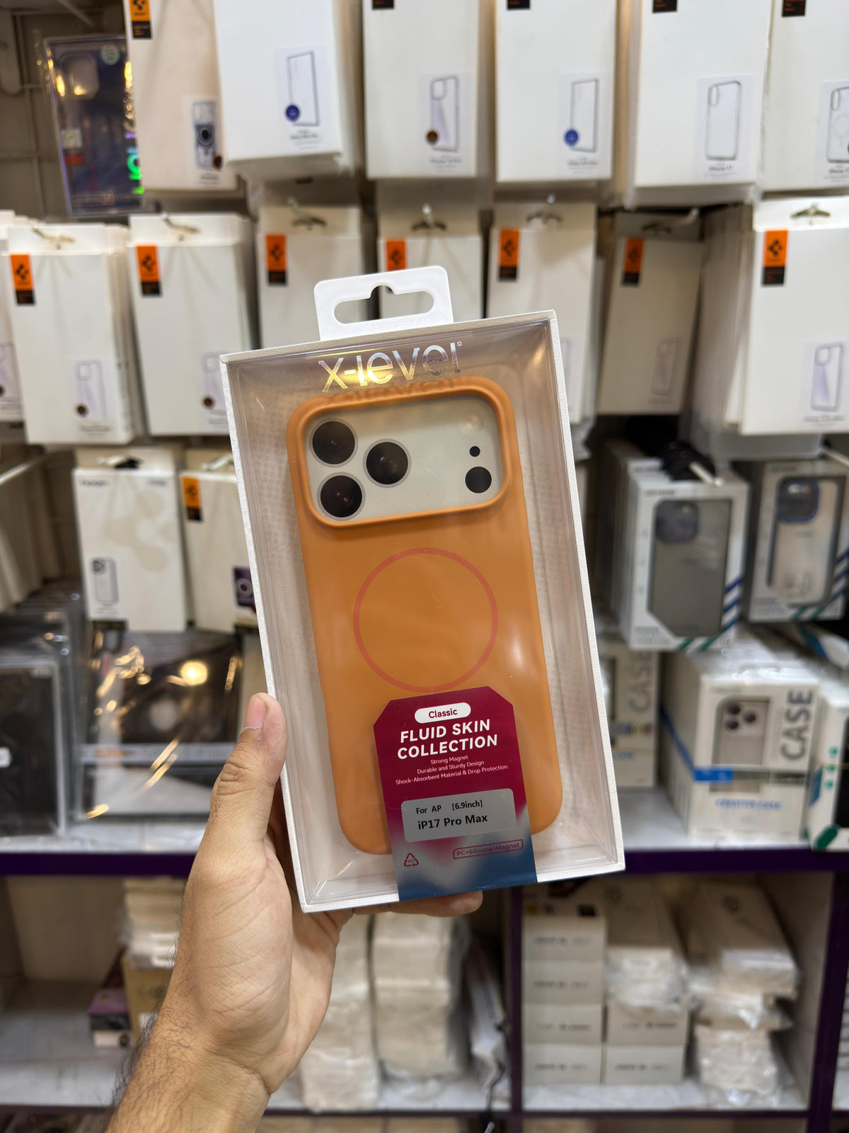 X level Fluid Skin Magsafe Cosmic Orange 17 Pro and Max