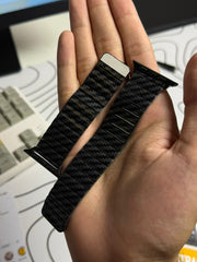 Black Carbon Fiber Design Stainless Steel Magnetic Strap