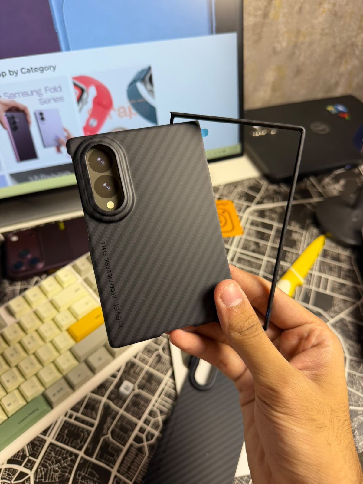 X level Nano Fiber Carbon Case Samsung Galaxy Z Fold 8 and Z Fold Ultra