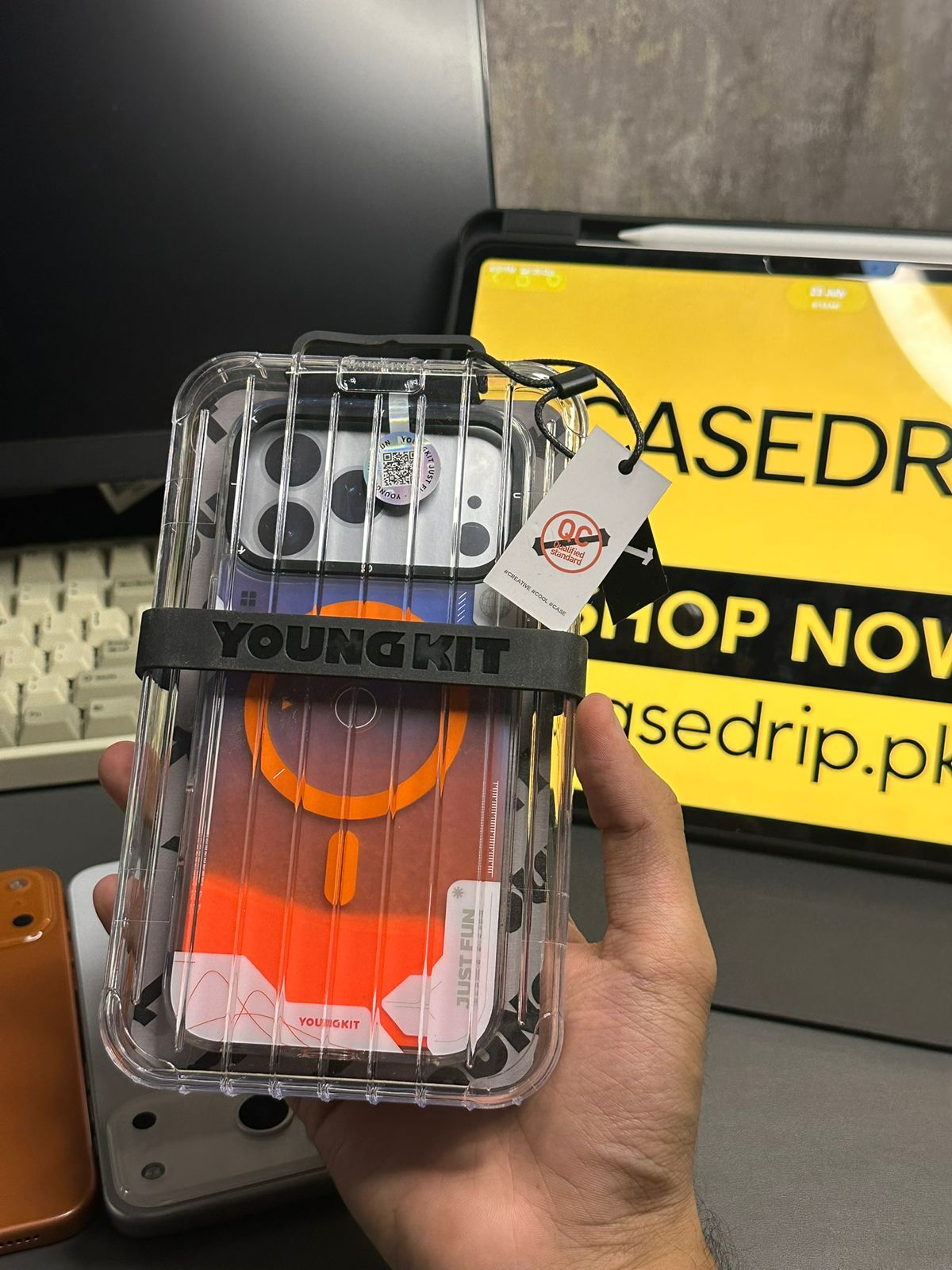 Youngkit Magic Sand Series Cosmic Orange Case 17 Pro and  Max