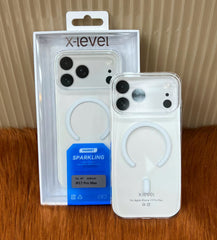 X level Sparkling Crystal Clear Case Non Yellowing 17 Pro Max