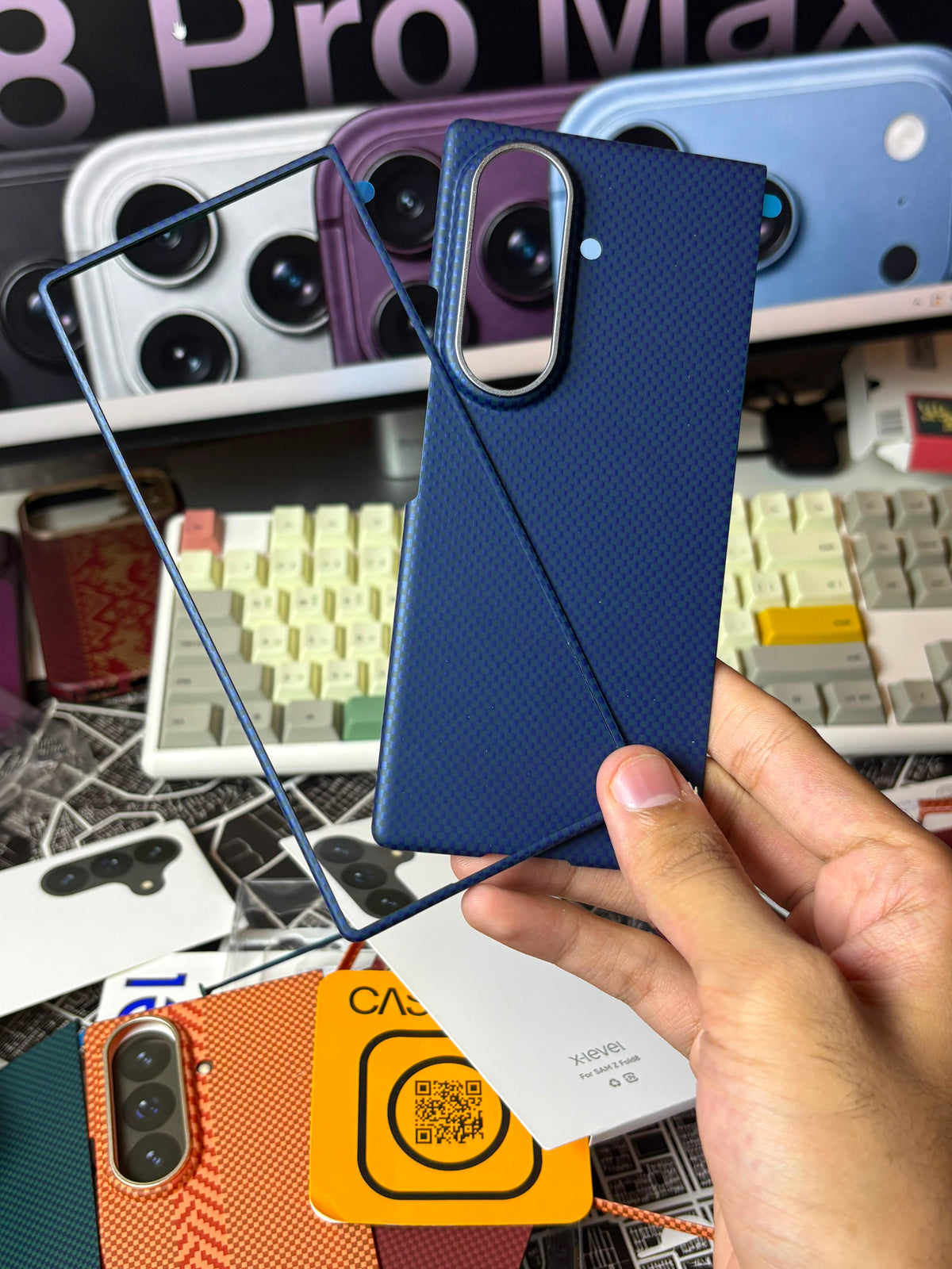 X level Blue Mars Collection Carbon MagSafe Case (Front & Back) Samsung Galaxy Fold 8 Ultra